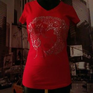 Red Bling Afro Lady Tee